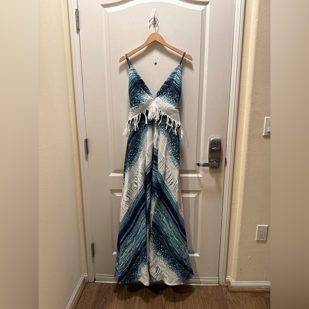 Lace The Label Blue & White Maxi Dress Size S – Greece Vacation Vibes NWT - Picture 2 of 7